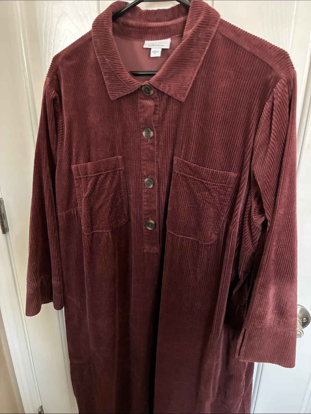 J Jill XL corduroy burgundy dress. Length hits at knee for 5’9.